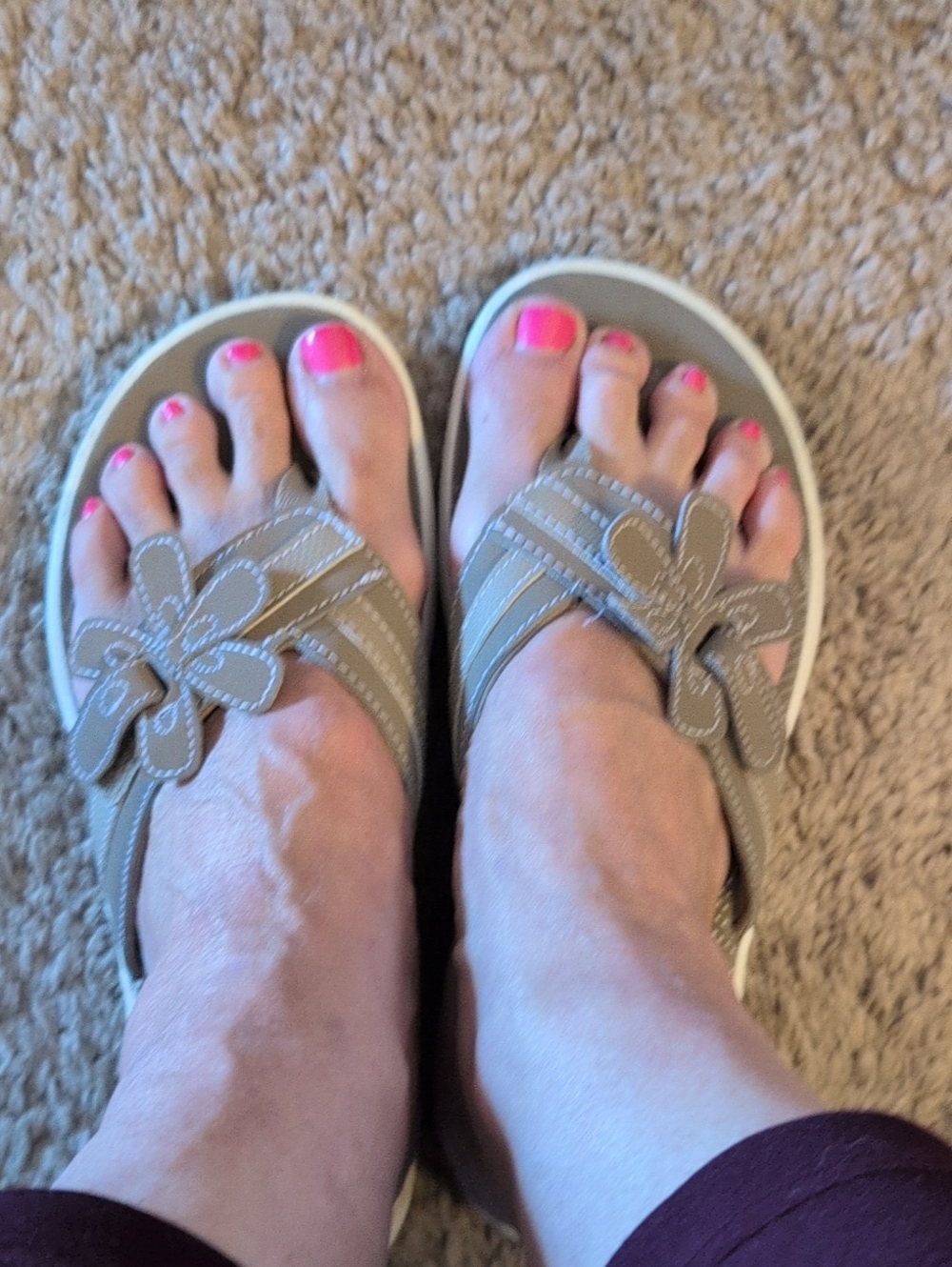 Cloudsteppers by Clarks Taupe Floral-Accent Sandals